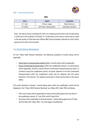 Wkf Ranking Wkf worldranking rules | PDF