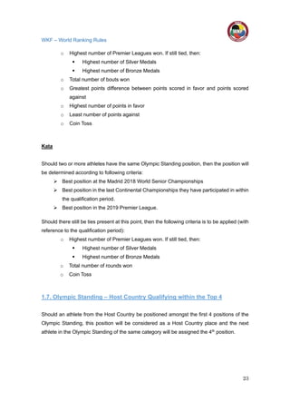 Wkf Ranking Wkf worldranking rules | PDF