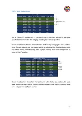 Wkf Ranking Wkf worldranking rules | PDF