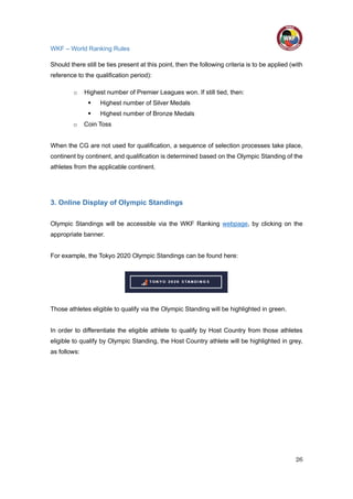 Wkf Ranking Wkf worldranking rules | PDF