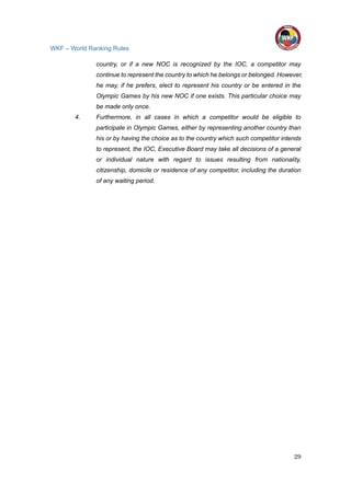 Wkf Ranking Wkf worldranking rules | PDF