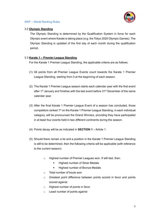 Wkf Ranking Wkf worldranking rules | PDF