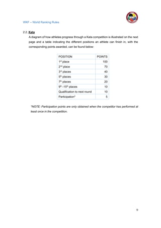 Wkf Ranking Wkf worldranking rules | PDF