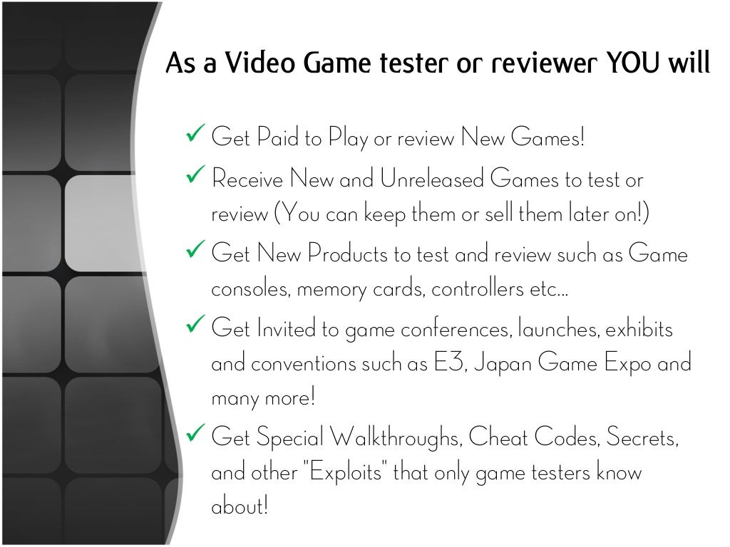 Video Game Tester Jobs at Home Get paid for playing NEW games