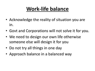 Know About Work Balance in Life, by HS Walia | PPT