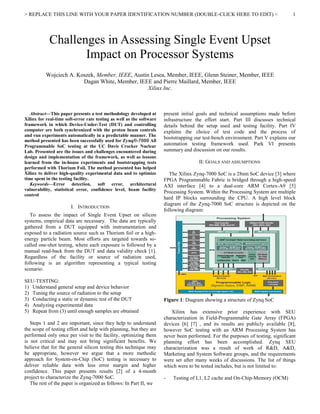 Challenges in Assessing Single Event Upset Impact on Processor Systems ...