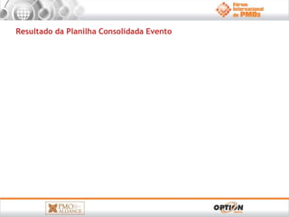 Resultado da Planilha Consolidada Evento 
 