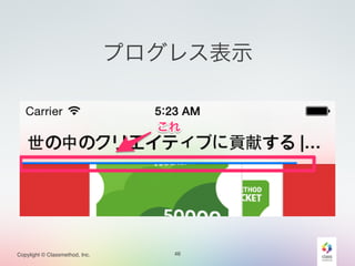 Copylight © Classmethod, Inc. 
プログレス表示 
46 
 