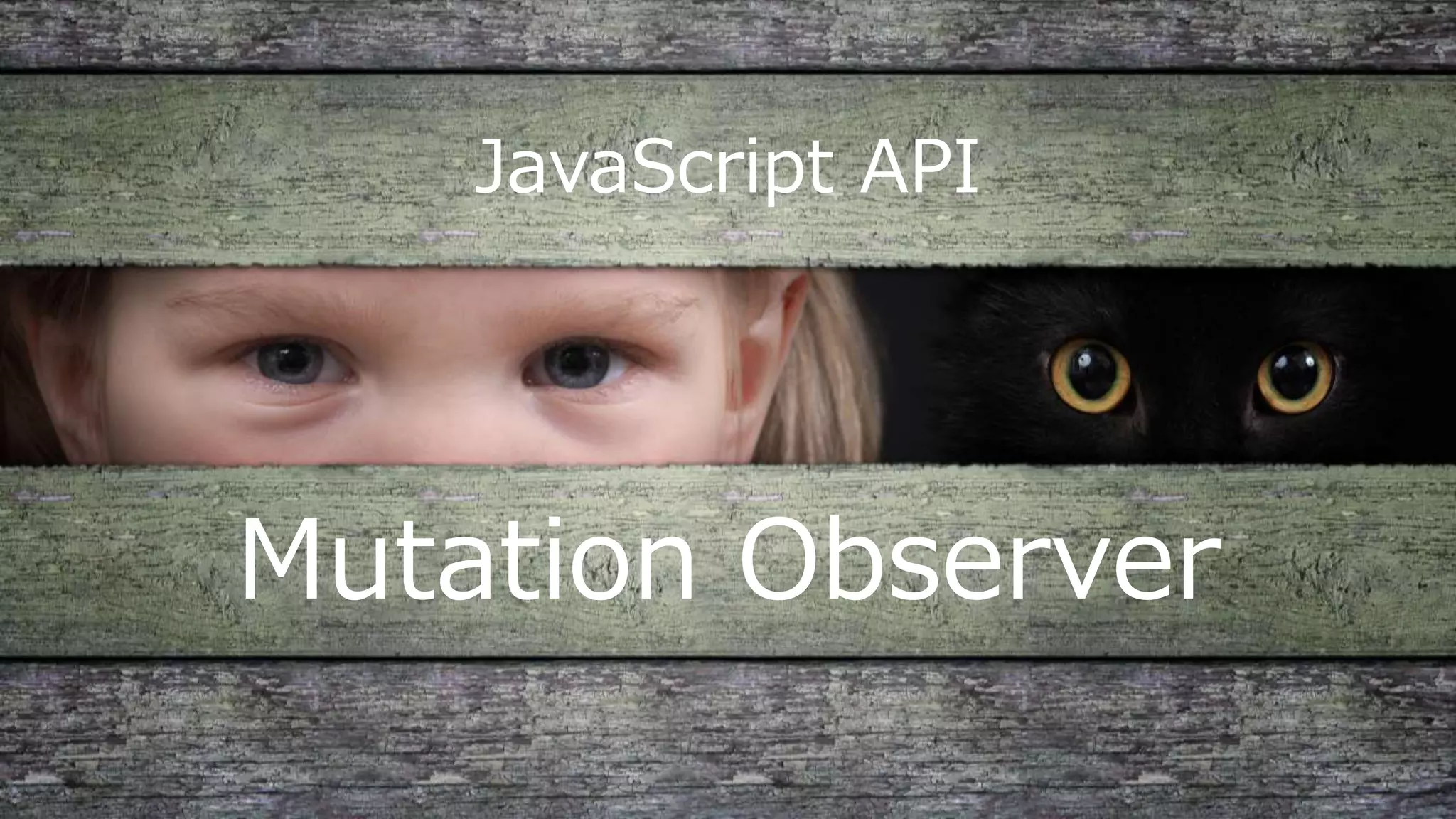 Mutation Observer
JavaScript API
 
