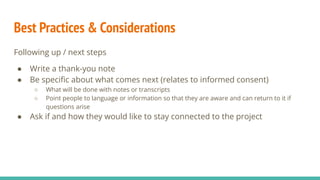 1:1 Community Interview Examples & Tips for Libraries | PDF