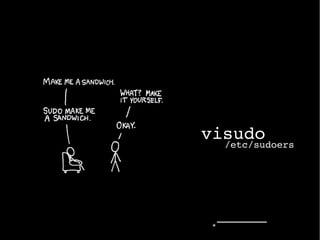 visudo/etc/sudoers
 