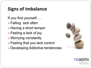 Signs of Imbalance
If you find yourself….
Falling sick often
Having a short temper
Feeling a lack of joy
Worrying cons...