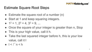 Square root calculator with steps deals