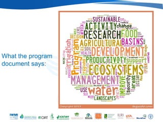 What the program
document says:
 