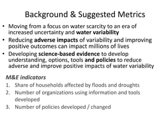 WLE – Presentation for Discussion with Donors and Partners – June 2013