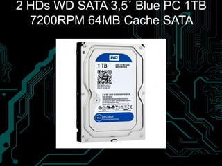 2 HDs WD SATA 3,5´ Blue PC 1TB
7200RPM 64MB Cache SATA
6.0Gb/s
 