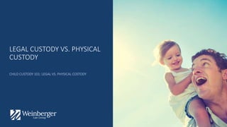 LEGAL CUSTODY VS. PHYSICAL
CUSTODY
CHILD CUSTODY 101: LEGAL VS. PHYSICAL COSTODY
 