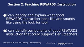 Rewards Decoding Enhancing Tier I ELA Instruction with REWARDS and Literacy Strategies ...