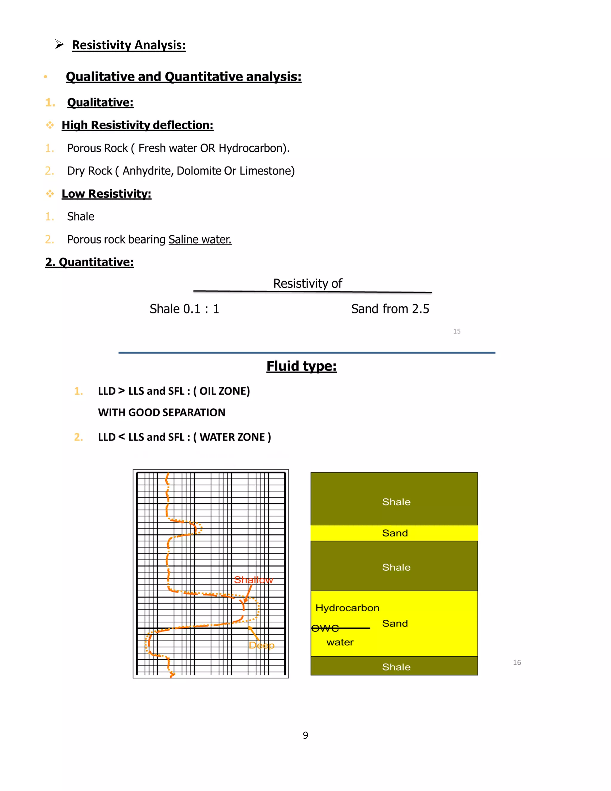 9
 Resistivity Analysis:
 