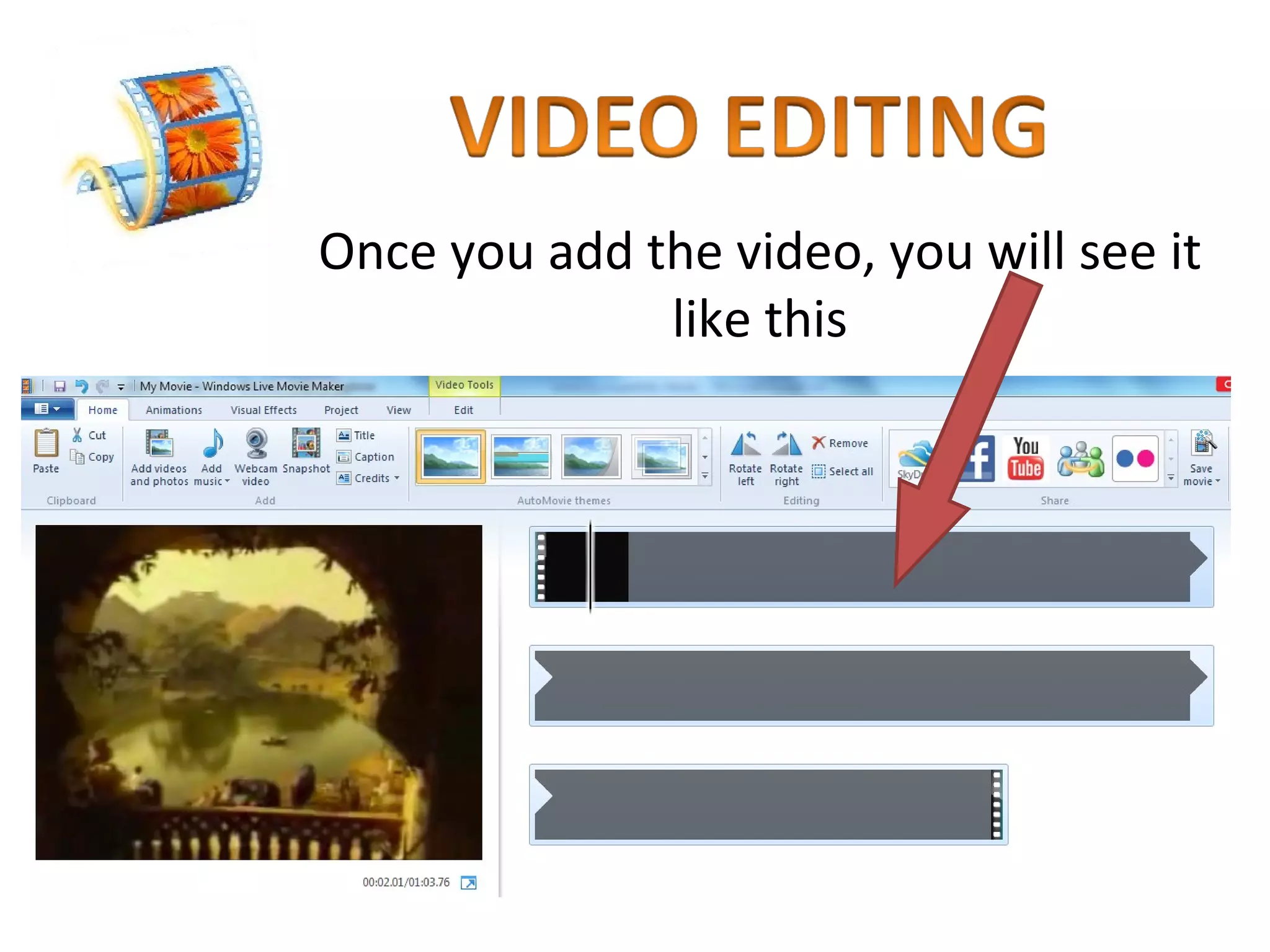Once you add the video, you will see it like this 