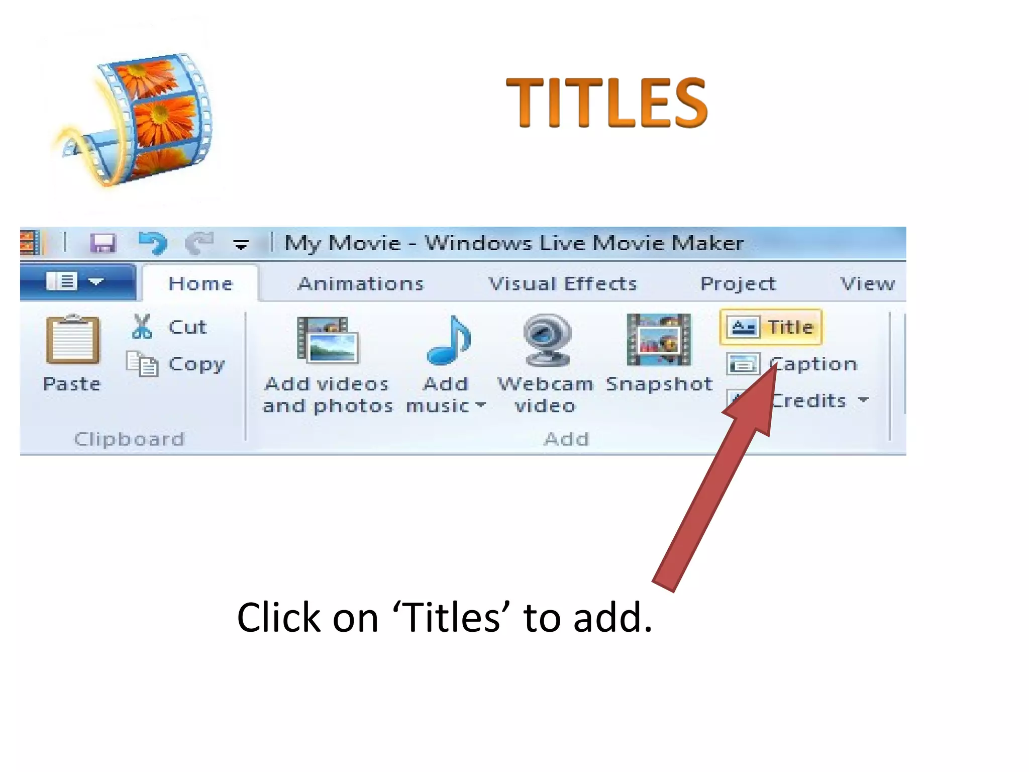 Click on ‘Titles’ to add. 