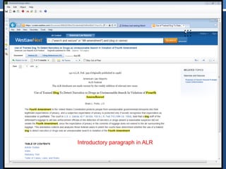 Introductory paragraph in ALR
 