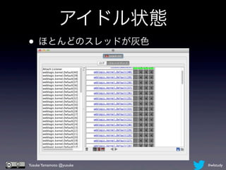アイドル状態
• ほとんどのスレッドが灰色




Yusuke Yamamoto @yusuke   #wlstudy
 