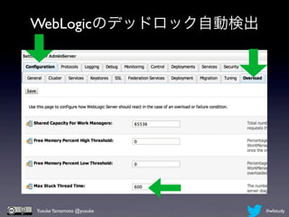 WebLogicのデッドロック自動検出




Yusuke Yamamoto @yusuke   #wlstudy
 