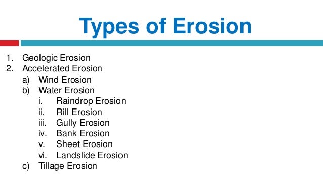 3 types of erosion