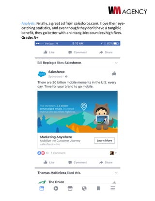 Analysis:	Finally,	a	great	ad	from	salesforce.com.	I	love	their	eye-
catching	statistics,	and	even	though	they	don’t	have	...