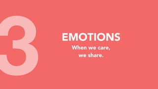 3 EMOTIONS
When we care,
we share.
 