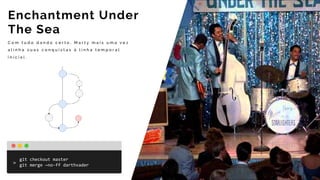 C o m t u d o d a n d o c e r t o , M a r t y m a i s u m a v e z
a l i n h a s u a s c o n q u i s t a s à l i n h a t e m p o r a l
i n i c i a l .
Enchantment Under
The Sea
git	checkout	master	
git	merge	—no-ff	darthvader
 