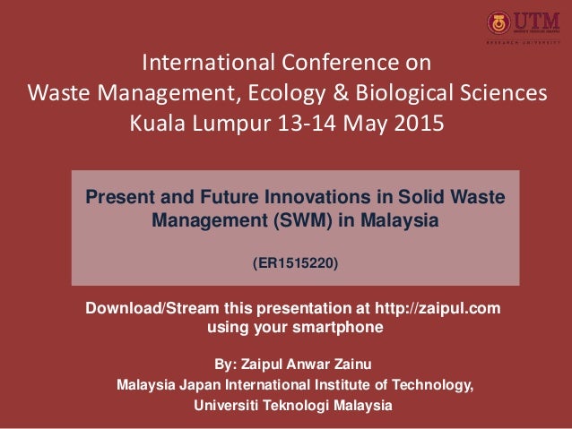 Present and Future Innovations in Solid Waste Management ...