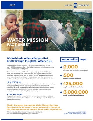 Promo Water Mission Fact Sheet | PDF