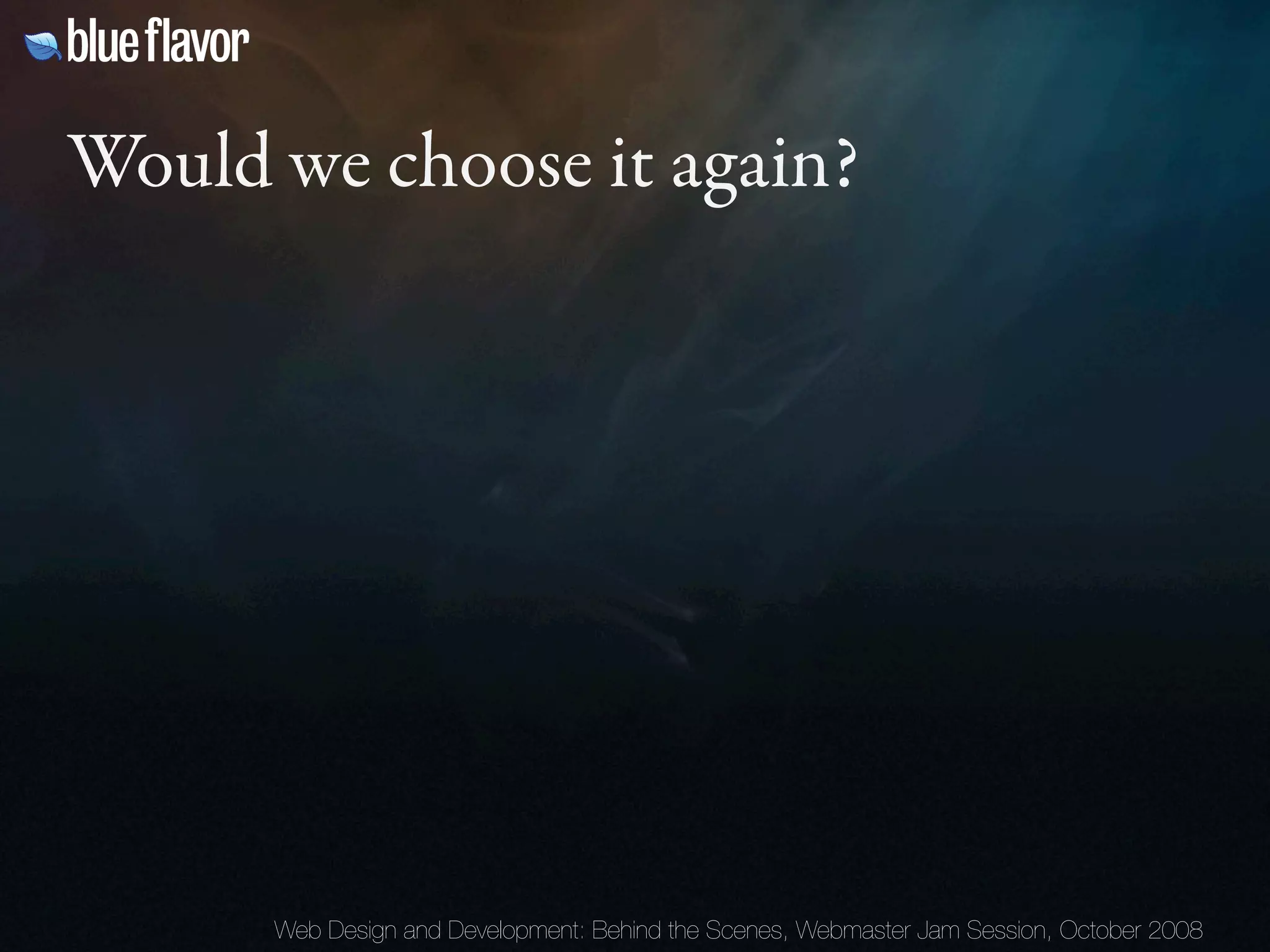 Webmaster Jam Session: Design and Development Behind the Scenes Day Two