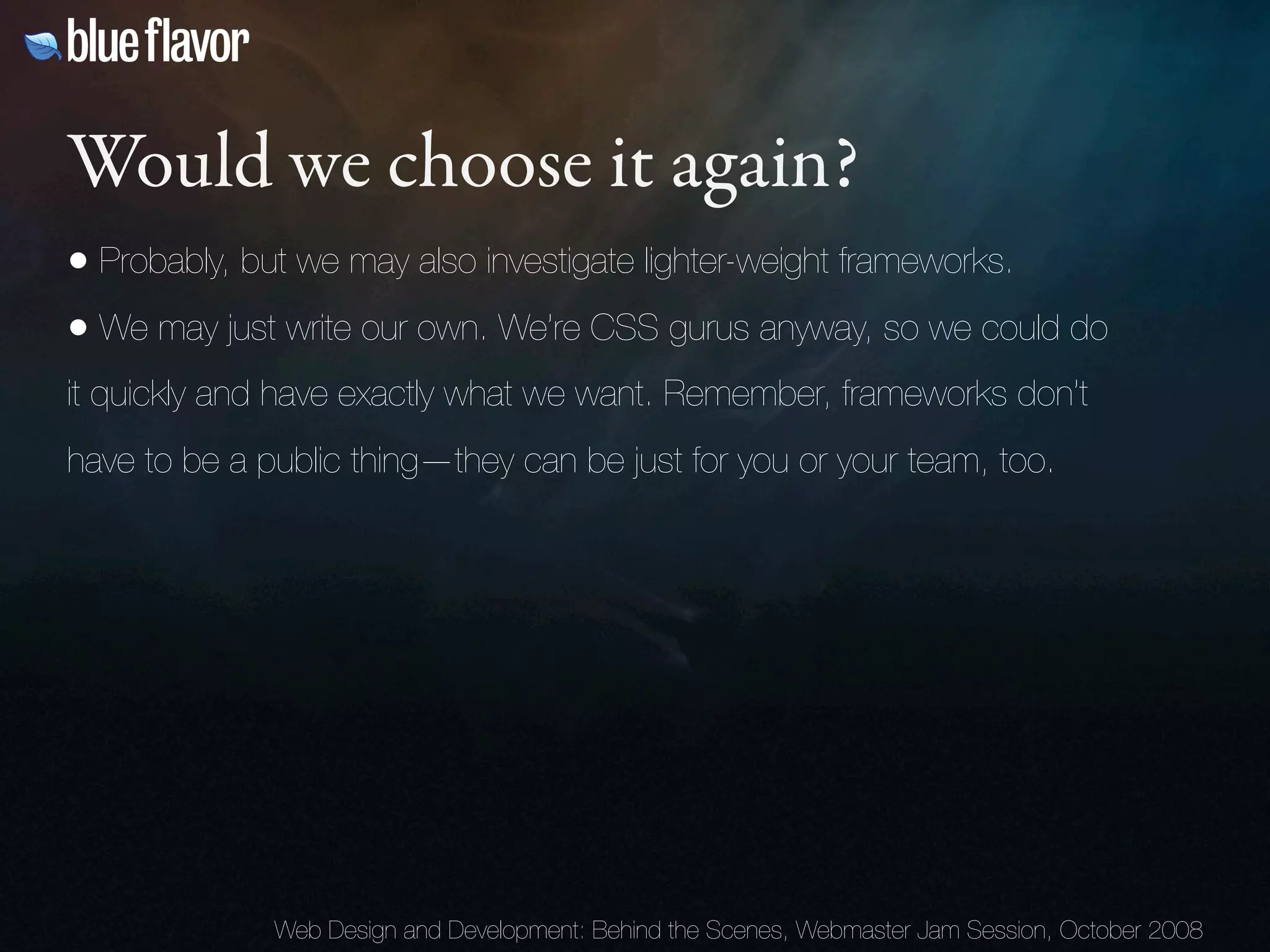 Webmaster Jam Session: Design and Development Behind the Scenes Day Two