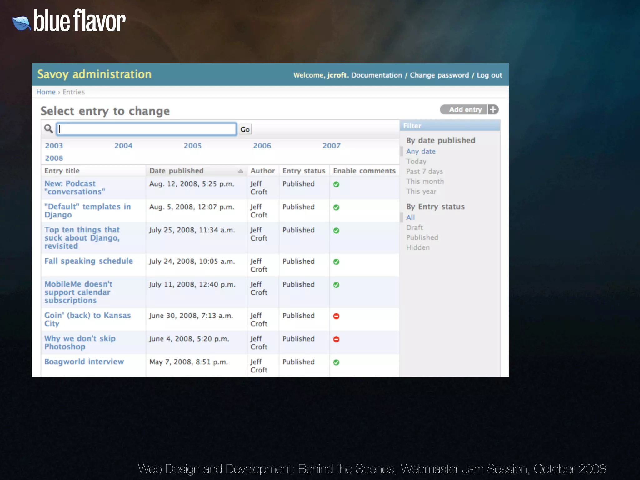 Webmaster Jam Session: Design and Development Behind the Scenes Day Two