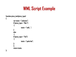 Wireless Markup Language,wml,mobile computing | PPT