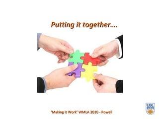 ‘ Making it Work’ WMLA 2010 - Rowell Putting it together…. 