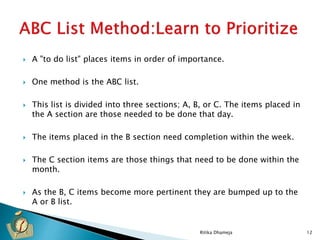 Time Management Abc Method Time management | PPSX