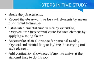Operations Time Study work measurement_operation management | PPT