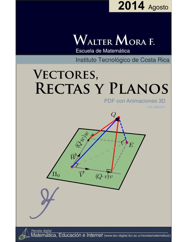 Bildergebnis für VECTORES, RECTAS Y PLANOS. Walter Mora.