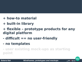 Wireframes, prototypes and mockups - comparison of tools. | PDF