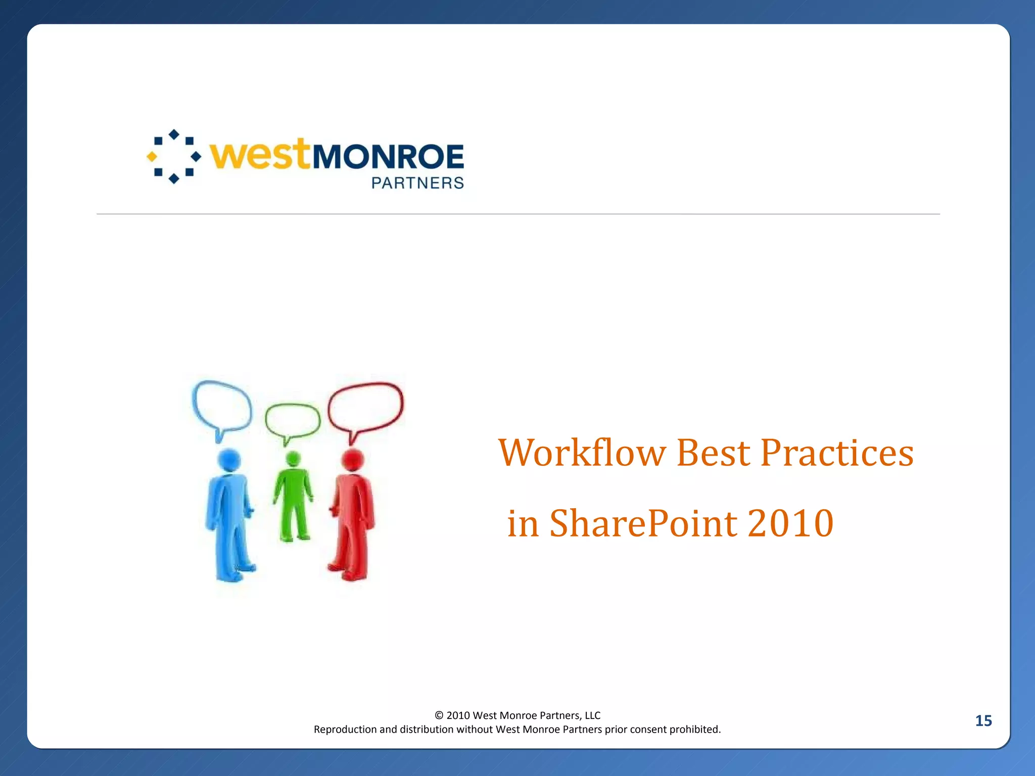 Workflow Best Practices  in SharePoint 2010 