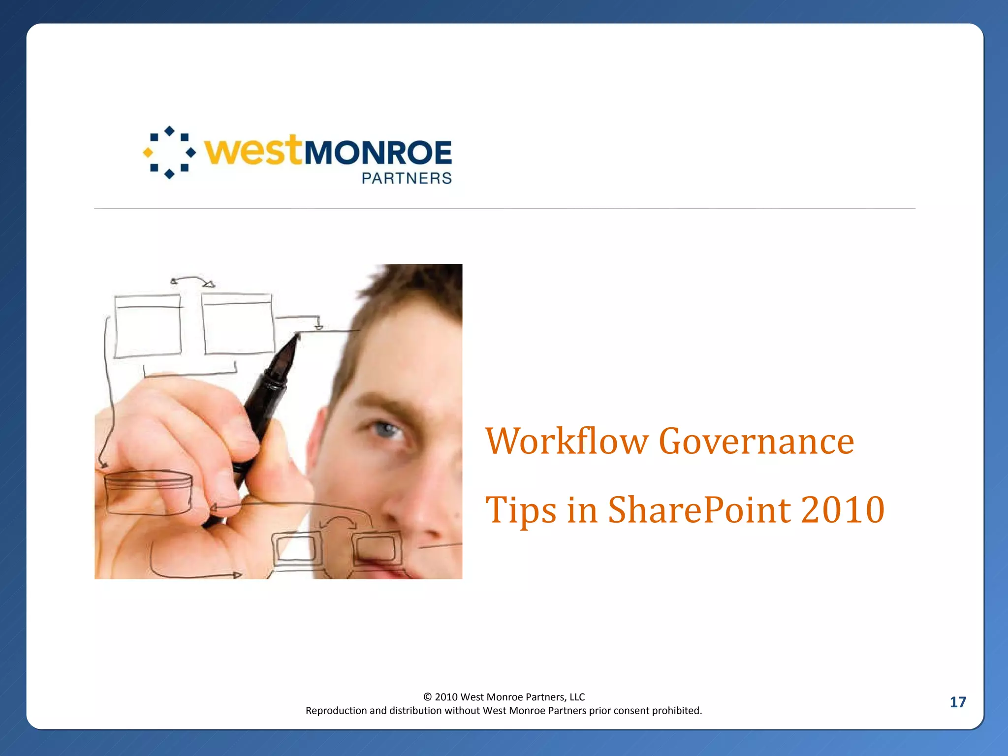 Workflow Governance Tips in SharePoint 2010 