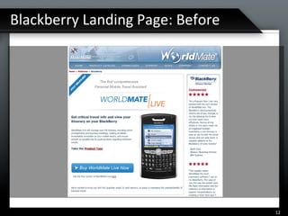 Blackberry Landing Page: Before 