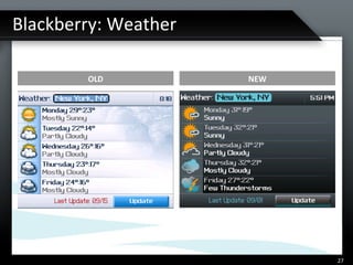 Blackberry: Weather OLD NEW 
