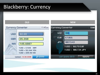 Blackberry: Currency OLD NEW 
