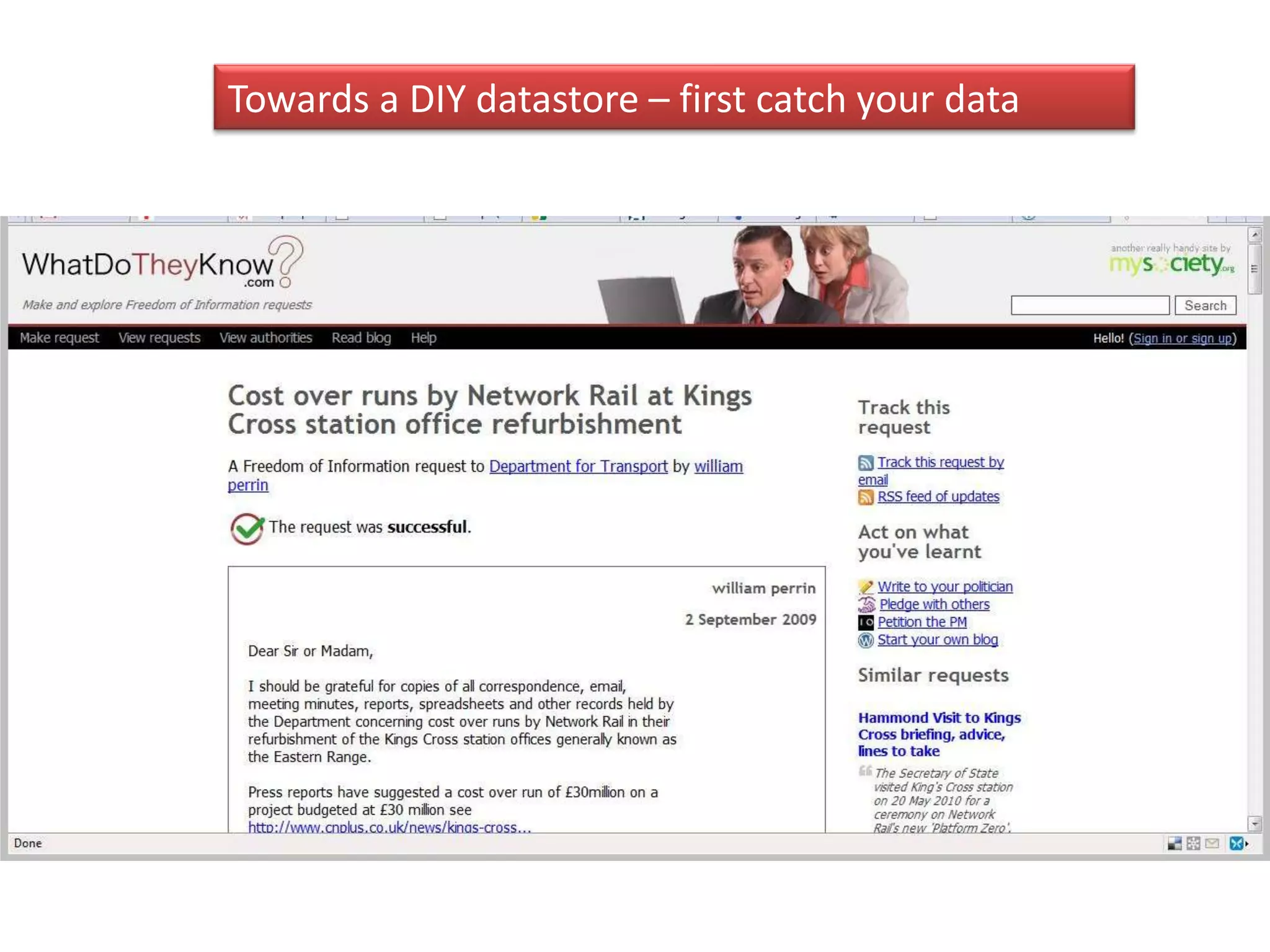 Towards a DIY datastore – first catch your data