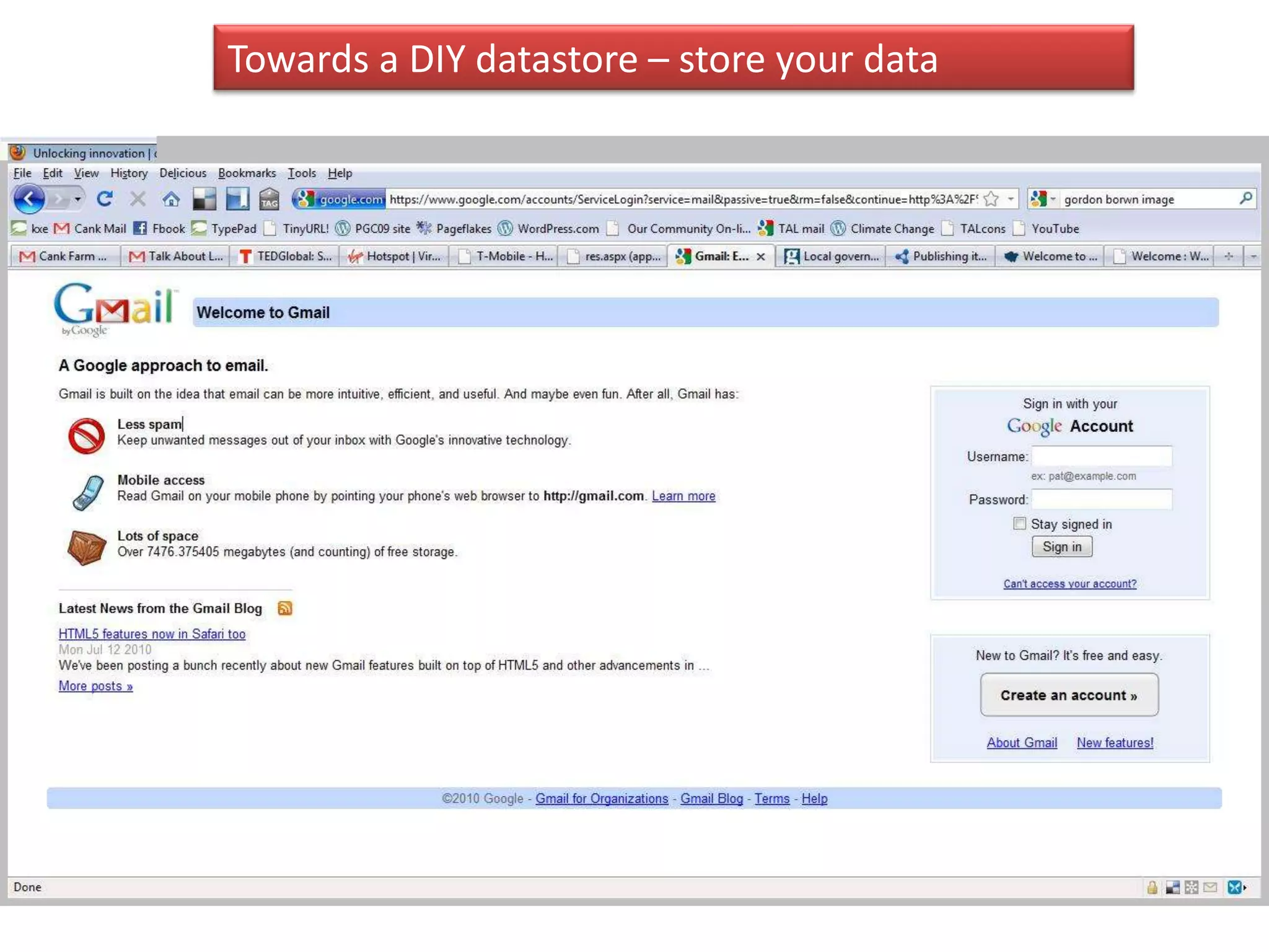 Towards a DIY datastore – store your data
